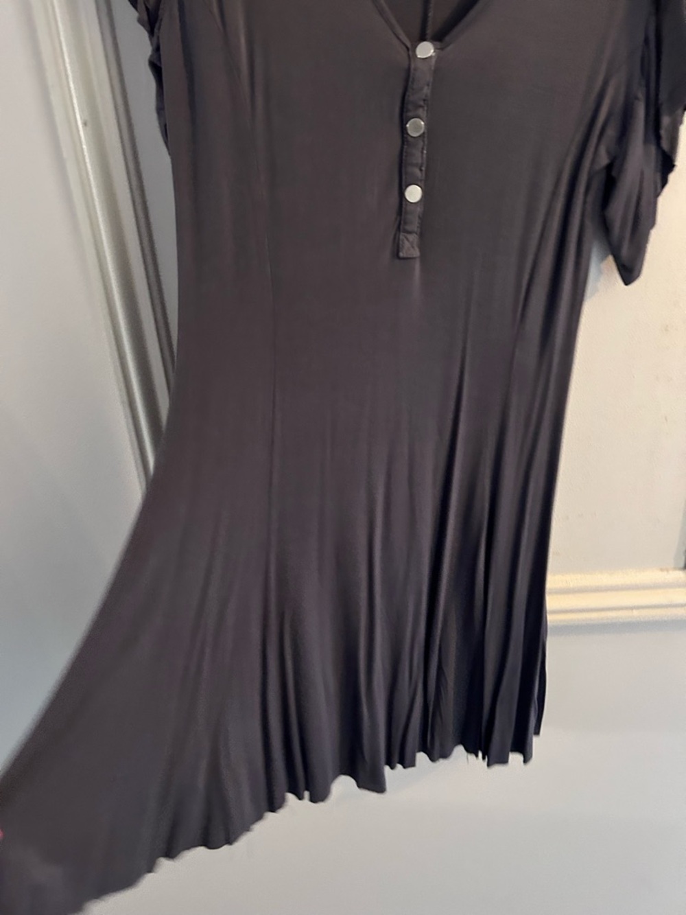 POL Charcoal Gray Vneck Dress - Picture 2 of 5